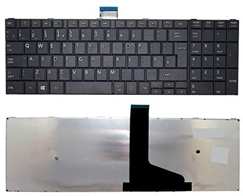 New Laptop Keyboard Compatible with Toshiba SATELLITE PRO C50-A-1E1,C50-A-1E6,C50-A-1E0 Non Backlit UK Layout English QWERTY Keyboard Black with Frame UK Shipping