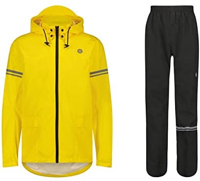 AGU Essential Original Regenanzug, Regenkleidung Fahrrad Herren & Damen, Wasserdicht & Winddicht, Reflektierend, 100% Recyceltes Polyester, Unisex - M - Gelb