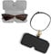suniboi Brillenetui Damen, Herren - Brillentasche, weich, schmal - Brillenhülle - Brillenbeutel - Brillen Etuitasche - Sunglasses case Sonnenbrillen - mit Karabiner, zum Anhängen (schwarz mit Gold)