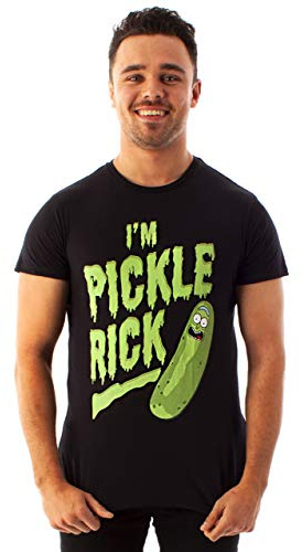 RICK AND MORTY T Shirt Mens | Pickle Rick Black Top | Short Sleeve Cotton Tee