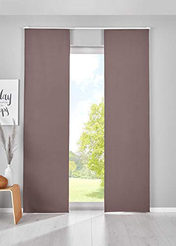 Gardinenbox 2er Set Verdunkelung Schiebegardinen »Newyork« HxB 145x60 cm Taupe Flächenvorhänge Paneelwagen Blickdicht Thermo-Schiebevorhang, 202020680-2