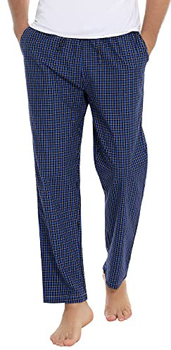 Aseniza Bas de Pyjama Homme Pantalon de Pyjama Homme à Carreaux 100% Coton Confortable et Respirant Décontracté Pantalons Hommes