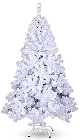 SWANEW - Albero di Natale artificiale, unico, decorazione natalizia ignifuga, decorazione di Natale, 2,1 m, bianco