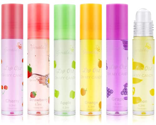 Prreal 6 PCS Fruity Lip Gloss, Fresh Lip Glaze Transparent Colorless Moisturizing Lip Lotion, Lip Oil Gloss Liquid Lipstick Can Keep Your Lips Moisturized And Plumper For Lip Care