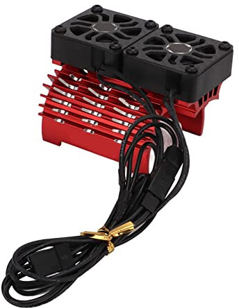 SPYMINNPOO Ventola Motore Brushless RC,Ventola di Raffreddamento del Motore Brushless da 40‑42 Mm Radiatori del Dissipatore di Calore a Doppio Motore per Auto Telecomandata 1/8