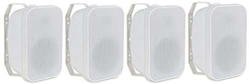 McGrey OLS-5251WH Outdoor-Lautsprecher 4X Set - Zwei-Wege-System - IP56 - Für Restaurant, Biergarten, Terrasse & Garten - 5,25 Woofer und 1 Hochtöner - 50 Watt - 8 Ohm und 70/100V-Betrieb - Weiß