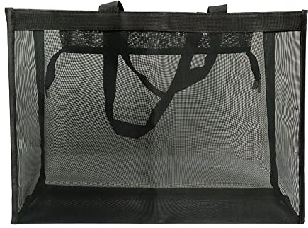 EQLEF Strandtasche mit Reißverschluss, Netz-Strandtasche für Frauen Strandtasche Faltbare Aufbewahrungsnetztasche für Strand, Einkaufen, Outdoor-Aktivitäten