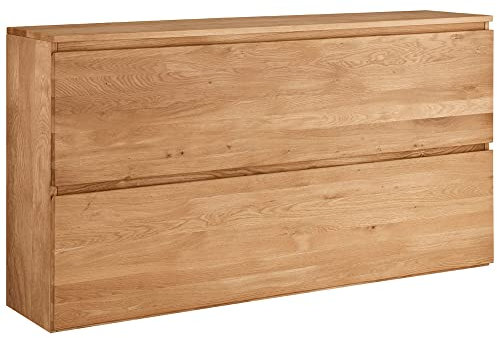 Lomadox Schuhschrank Eiche massiv geölt mit 2 Klappen, hängend, B/H/T: ca. 160/84/35 cm