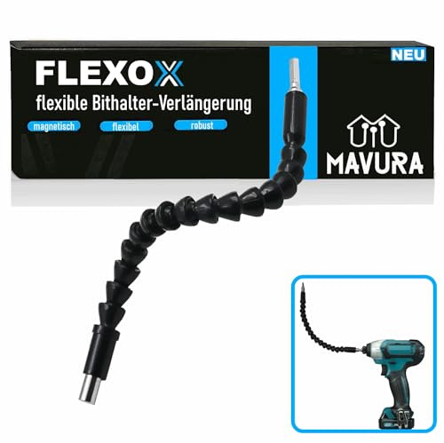 FLEXOX Bithalter flexibel Verlängerung schwenkbar magnetisch Bit-Adapter Winkelaufsatz Akkuschrauber zu Winkelaufsatz Akkuschrauber, Winkelaufsatz Bit Winkelaufsatz Akkuschrauber Bohrer