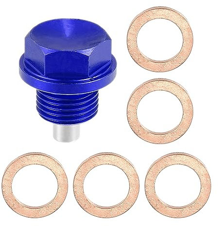 X AUTOHAUX Ölablassschraube mit Dichtungen Ablassschraube M16*1,5 Aluminium Ölwanne Öl Ablassen Schrauben Blau