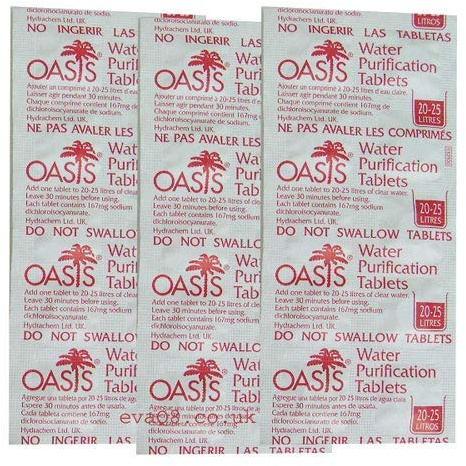Pasha81 Oasis 167mg Emergency Water Purification Tablets (50)