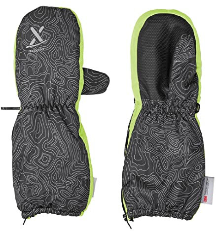 maximo Jungen Thermo Fausthandschuhe Reflektdruck schwarz/grün Gr 2 (3-4 Jahre) 28303-997176