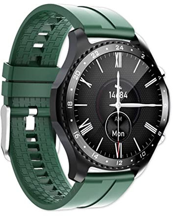 Smartwatch per donna uomo Smartwatch touch screen da 1,28 pollici con GPS sportivo Chiamata Bluetooth IP67 Impermeabile Fitness Tracker Contapassi Calorie Compatibile con iOS e Android Nero(Verde)