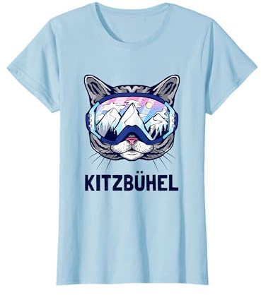 Kitzbühel Alpen Bergpanorama Skibrille Katzen T-Shirt