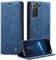 caseme Coque pour Samsung Galaxy S22 5G Etui Premium Housse en Cuir Pochette Protection Portefeuille Rabat Clapet Case Porte Carte Magnétique Étui pour Samsung Galaxy S22 5G 6,1'' - Bleu