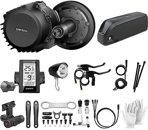 Bafang - Kit di conversione e-bike BBS01B, 48 V 1000 W, include motore, display per e-bike, sensore di velocità, acceleratore a leva, pedivella e freni (batteria 20 Ah)