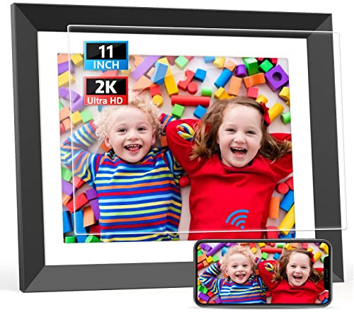 Digitaler Bilderrahmen 11 Zoll WiFi Digitaler Bilderrahmen - 2K IPS 2176 * 1600 Smart Wi-Fi Frames mit 16 GB Speicher, Bewegungssensor, Teilen Sie Fotos Videos über App E-Mail, kostenloser
