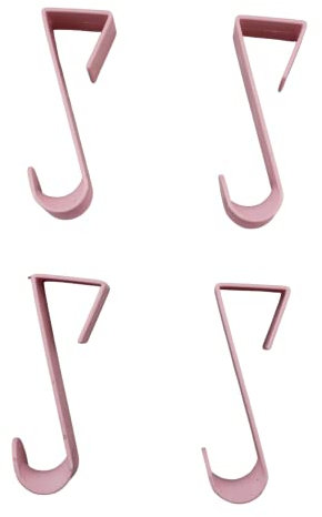 Dependable Industries inc. Essentials Over-The-Door Hanger Hook Set – 4-Pack of 3.5 in., Plastic Over-The-Door Hangers & Over-The-Door Hooks – Over-Door Hooks for Hanging Clothes & Towels (Pink)