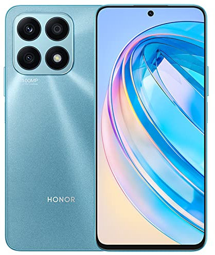 HONOR X8a 4G Smartphone 6 GB 128 GB, randloses Display 6,7/', Dreifach-Rückkamera mit 100 MP, MediaTek Helio G88, Akku mit 4500 mAh, SuperCharge, Android 12 NFC, Cyan Lake