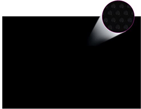 LIFTRR Home & Garden - Pellicola solare per piscina con galleggiante, rettangolare, in polietilene, 6 x 4 m, colore: Nero