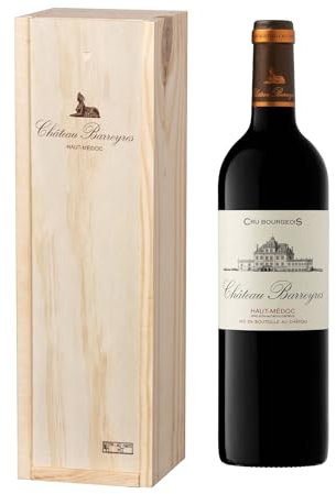 Coffret Cadeau Caisse Bois - Château Barreyres - AOP Haut Medoc - Cru Bourgeois - Vin Rouge – 75cl