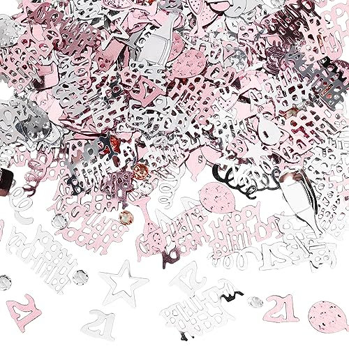 GoldRock Konfetti 21 Geburtstag Tischdeko, 500 Stück Streudeko Geburtstag Rosegold,Tischdeko 21 Geburtstag,Streudeko 21. Geburtstag,Happy Birthday Streudeko für Mädchen Junge,21 Geburtstag Deko