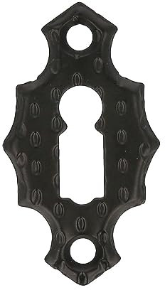 MS Beschläge Schlüsselschild Stahl Schlüsselrosette Schwarz matt Schlossrosette schmiedeeiserne Optik Tür- Möbelrosette Zylinderrosette Abdeckrosette (Buntbart)