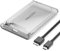deleyCON USB-C Hard Drive Enclosure 2.5 Inch - USB 3.1 Gen 1 External Hard Drive Enclosure for 2.5 Inch (6.35 cm) SATA HDD Hard Drive / SSD 7 mm & 9 mm - Tool-free Installation - Transparent