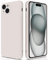 GiiYoon Case Compatible with iPhone 15 Plus, Silky-Soft Touch Full-Body Protective Phone Silicone Case, Shockproof Cover with Microfiber Lining, off white