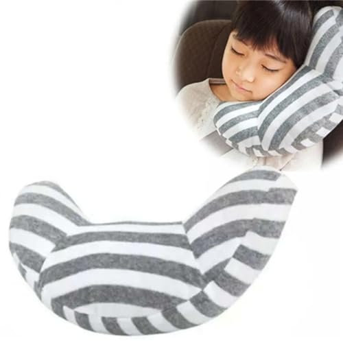 Gurtpolster für Kinder - Gurtschoner Kinder Auto Autogurt Polster Reisekissen Kinder, Reise Nackenkissen Nackenhörnchen Sicherheitsgurt Auto Sitz Kopfkissen Gürtel Pillow Schulterschutz (Grau)