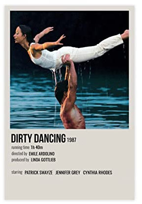 THEGIS Dirty Dancing Filmposter auf Leinwand, Wandkunst, Dekor, Bild, Gemälde für Wohnzimmer, Schlafzimmer, Dekoration, ungerahmt, 50 x 75 cm