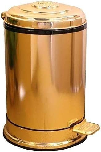 Cocina de la Sala de estar Bote de Basura Bar Bote de Basura Decorativo Bote de Basura con Pedal Dorado Sala de Estar Restaurante Café Bote de Basura Decorativo (Color: Dorado) Baño ( Color : Gold , S
