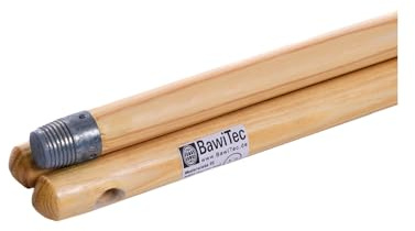 BawiTec 3 Holzstiele Besenstiele lackiert mit Standard Gewinde 120 cm Lang