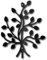 CREATCABIN Arbre Vie en Métal-Décoration Murale Forme Feuille d'arbre-Sculptures Noires-Décoration Suspendre-Panneau Mural Métal Creux pour Balcon,Terrasse,Porche,Salon,Jardin,Bureau-23x30cm