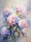 Taxpy Kunstdruck Auf Leinwand Gemälde Blaue Hortensien,40 * 60cm Premium Poster Set Bilder Wohnzimmer Modern Schlafzimmer Bild für Ihre Wand