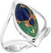 Jeweloporium 925 Sterling Silber Ringe für Frauen Mehrfarbig Natürlich Mohave Azurite Edelstein Mode Silber Ringe Größe 65(20.7) Freundschaftstag Geschenk Boho Schmuck