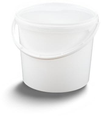 3 x 3L Plastic Bucket Pail + Handle & Lid - Heavy Duty ¦ Food Grade BPA Free ¦ Multi-use Fermentation Feed Dry Food Liquid Chemicals Hydroponics Storage Container WHITE
