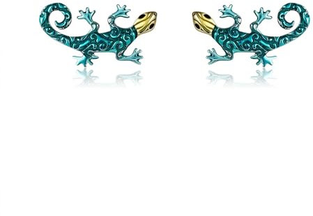 Eidechsen-Ohrringe Sterlingsilber Gecko-Ohrstecker Tierschmuck Geschenke für Frauen