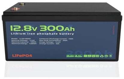 WILLQ Lithium Battery 12V 300Ah 200Ah 150Ah 100Ah 50Ah LiFePO4 Batteries with BMS 12.8V Rechargeable Lithium Iron Phosphate Battery for Solar Marine Trolling Motor,12V300Ah