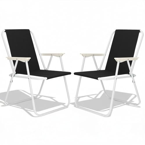 SPRINGOS Lot de 2 chaises pliantes avec accoudoirs 58,5 x 52 x 73 cm