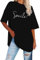 Tshirt Damen Oversize - Einfarbig Modisch Druck Tshirt, Sport Lässig Tshirtoversized Tshirt Damen Oberteil Longshirt Blusen V Ausschnitt Party Top Longbluse Tshirt Halbarm Damen Sassyclassy Shirt