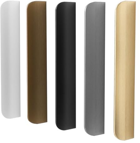 ZESLIV 4 Stück Versteckte Möbelgriffe, Unsichtbare Schrankgriffe aus Aluminium, Weiß 800mm Küchengriffe Schubladengriff für Kleiderschrank Tür Schubladen