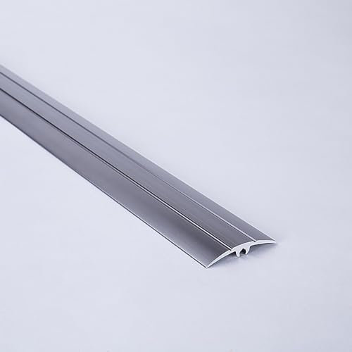 Raouoae Bodenleisten Übergangsprofil Eloxiert Lang 135CM* 2 Stück Übergangsprofil Laminat Aluminiumlegierung Flach Trennstreifen Abdeckleiste(Grau,W:40MM)