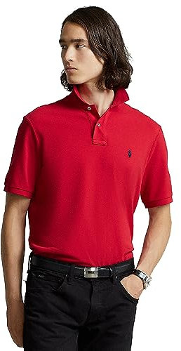 Ralph Lauren Polo in piqué Custom Slim-Fit (IT, Testo, S, Regular, Regular, Rosso)