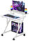 Dripex Bureau d'ordinateur Stable en Forme de Z avec roulettes, Mobile avec Étagères pour Petit Espace,Table d'Ordinateur pour Bureau et Domicile, 70x60x79CM-Blanc