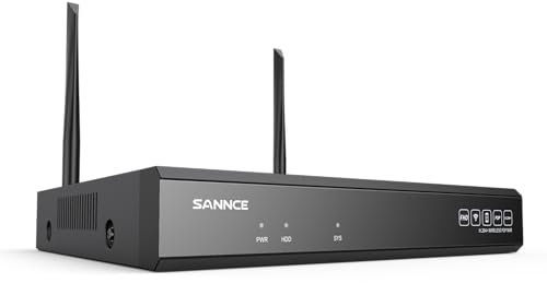 SANNCE 5MP NVR 10 Channel for Wireless Security Camera Systems, WLAN CCTV Box Network Video Recorder, H.264+ 2-Way Audio, Works with Alexa, Dual WiFi, NO HDD