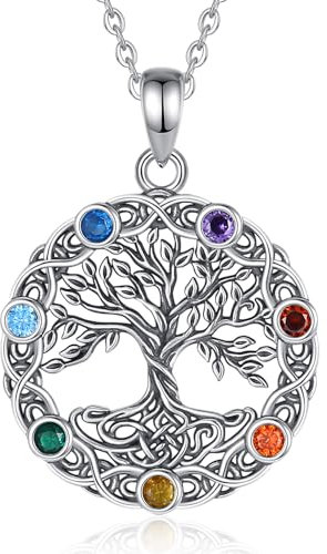 EUDORA Harmony Ball Collana Chakra dell'Albero della Vita per Donna Uomo Argento Sterling S925, Nodo Celtico Vintage Ciondolo Albero della Vita Amuleto Chakra Gioielli Regali, 20+2