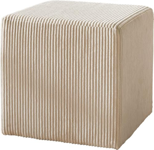 DELIFE Sitzhocker Dado Cord Beige 45x45 cm