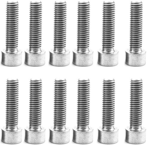 Bkemkri 12 Pezzi Bici Stelo Bulloni, M5 x 18 mm Viti Fisse per Stelo Bici, Bulloni Conici, Viti per Attacco Manubrio Della Bicicletta in Acciaio Inox, per Mountain Bike, Bici da Corsa (Argento)