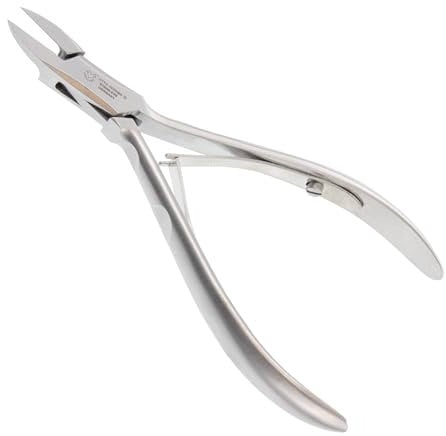 Otto Herder Eckenzange schmal, Nagelzange für Fußnägel, Nageleckenzange 11cm aus rostfreiem Edelstahl, mit Feder und besonders feiner Spitze
